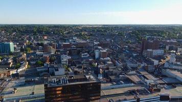 Aerial footage by drone high angle view of London Luton City of England Great Britain photo