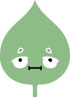 flat color retro cartoon expressional leaf vector