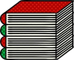 comic book style cartoon stack of books vector