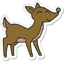 sticker of a cartoon deer vector