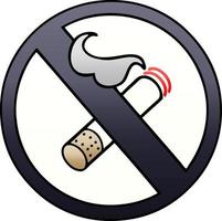 gradient shaded cartoon no smoking allowed sign vector