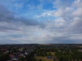 Aerial Footage and High Angle View of Luton Town of England and Residential Area of UK photo