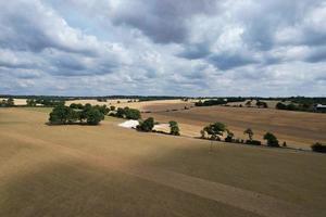 High Angle Beautiful View of British Village and Countryside of England UK photo