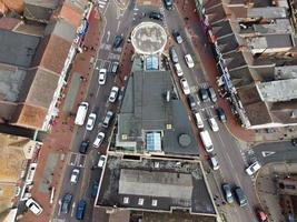 Aerial view of Bury Park Housing and Business of Asian Pakistani Community at Luton Town of England UK photo