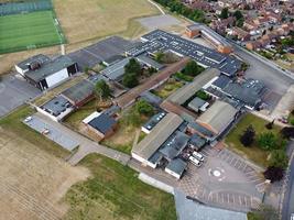 Aerial view and high angle footage of Playground at Luton City of England UK photo