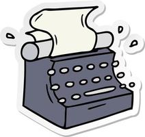 sticker cartoon doodle of old school typewriter vector