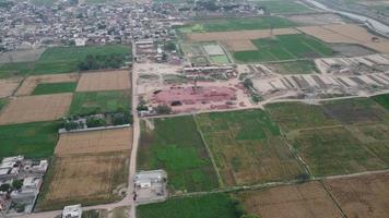 Aerial view of Kala Shah Kaku Village of Punjab Pakistan photo