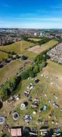 High Angle Footage and Panoramic Aerial Landscape Cityscape View of England Great Britain photo