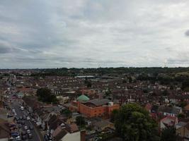 high angle aerial view of Bury Park British Asian Pakistani Community Residential and Central Jamia Mosque at Luton England UK photo