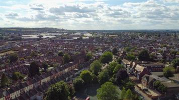 An Aerial High Angle View of Luton town of England over a Residential Area of Asian Pakistani and Kashmiri People Community. photo