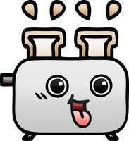 gradient shaded cartoon of a toaster vector