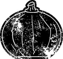 grunge icon drawing of a pumpkin vector