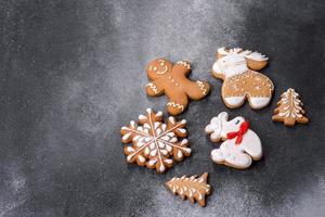 Delicious gingerbread cookies with honey, ginger and cinnamon photo