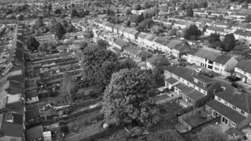 Classic Black and White High Angle Aerial View of England Great Britain's Landscape Cityscape photo