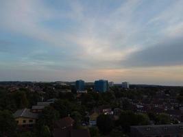 Aerial footage by drone high angle view of London Luton City of England with Buildings photo