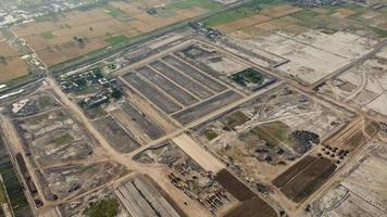 Aerial view of Kala Shah Kaku Village of Punjab Pakistan photo