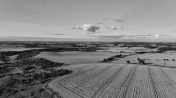 Classic Black and White High Angle Aerial View of England Great Britain's Landscape Cityscape photo