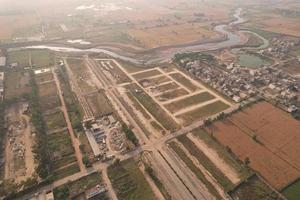 Aerial view of Kala Shah Kaku Village of Punjab Pakistan photo