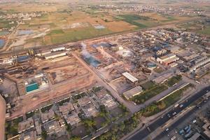 Aerial view of Kala Shah Kaku Village of Punjab Pakistan photo