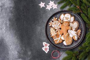 Delicious gingerbread cookies with honey, ginger and cinnamon photo