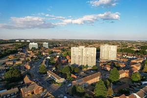 Beautiful Aerial view of North Luton City of England at Sunset Time photo