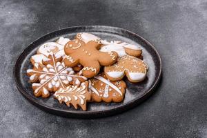 Delicious gingerbread cookies with honey, ginger and cinnamon photo