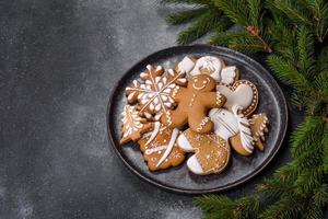 Delicious gingerbread cookies with honey, ginger and cinnamon photo