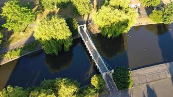 High Angle aerial view of Wardown Public Park at Luton Town of England UK photo