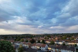 Beautiful Aerial View of Clouds at Sunset over Luton Town of England Great Britain photo