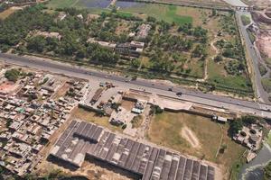 Aerial view of Kala Shah Kaku Village of Punjab Pakistan photo