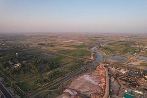 Aerial view of Kala Shah Kaku Village of Punjab Pakistan photo