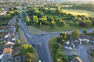 Aerial footage by drone high angle view of London Luton City of England Great Britain photo