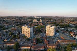Beautiful Aerial view of North Luton City of England at Sunset Time photo