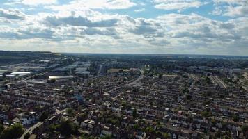 An Aerial High Angle View of Luton town of England over a Residential Area of Asian Pakistani and Kashmiri People Community. photo