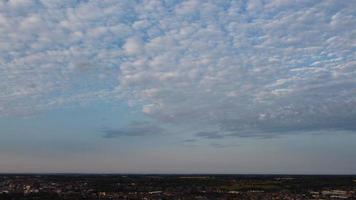 The Beautiful Sunrise and Colourful Clouds, Aerial view and high angle view taken by drone at England UK photo