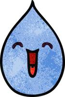 quirky hand drawn cartoon emotional rain drop vector