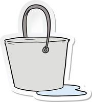 sticker of a cartoon bucket of water vector