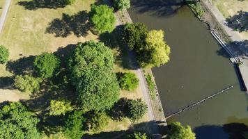Aerial View high angle footage of Local Public Park of England photo
