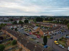 Aerial Footage and High Angle View of Luton Town of England and Residential Area of UK photo