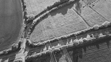 Classic Black and White High Angle Aerial View of England Great Britain's Landscape Cityscape photo