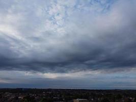 Aerial Footage and High Angle View of Luton Town of England and Residential Area of UK photo