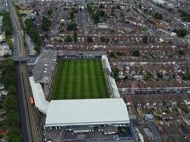 An Aerial High Angle View of Luton town of England over a Residential Area of Asian Pakistani and Kashmiri People Community. photo