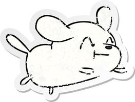 distressed sticker cartoon kawaii of a cute dog vector
