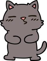 quirky hand drawn cartoon cat vector