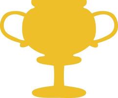 flat color retro cartoon gold trophy vector