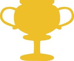 flat color retro cartoon gold trophy vector