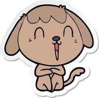 sticker of a cute cartoon dog vector