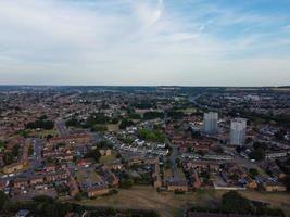 Aerial footage by drone high angle view of London Luton City of England with Buildings photo