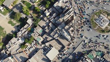 vista aérea de ángulo alto de la ciudad de sheikhupura de punjab pakistán, imágenes de drones. sheikhupura también conocida como qila sheikhupura, es una ciudad en la provincia pakistaní de punjab. foto