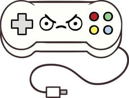 cute cartoon game controller vector